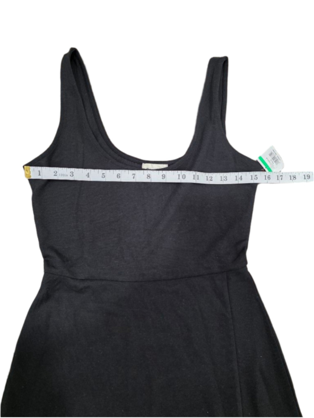 Open Edit Black Sleeveless Midi Dress Side Slit Stretch Knit Size Medium NWOT - Picture 8 of 10